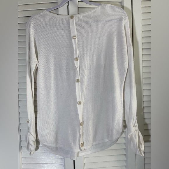 Max Studio White Linen Blend Long or 3/4 Sleeves, Sz L - Picture 2 of 7